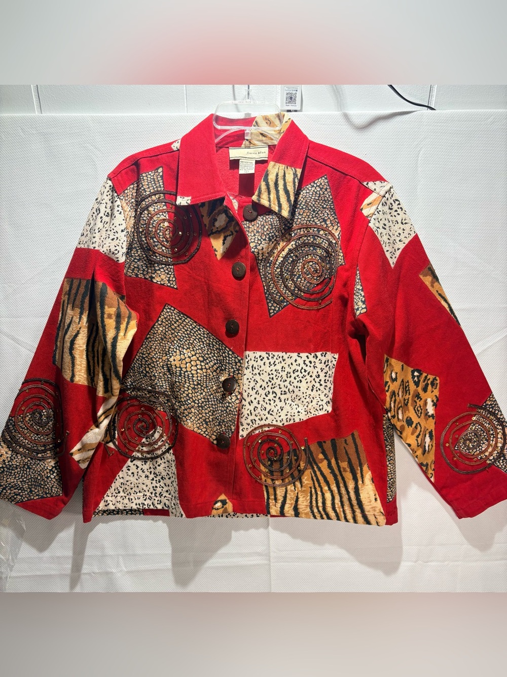Vintage Carrie Allen Mixed Animal Print Patchwork Jacket